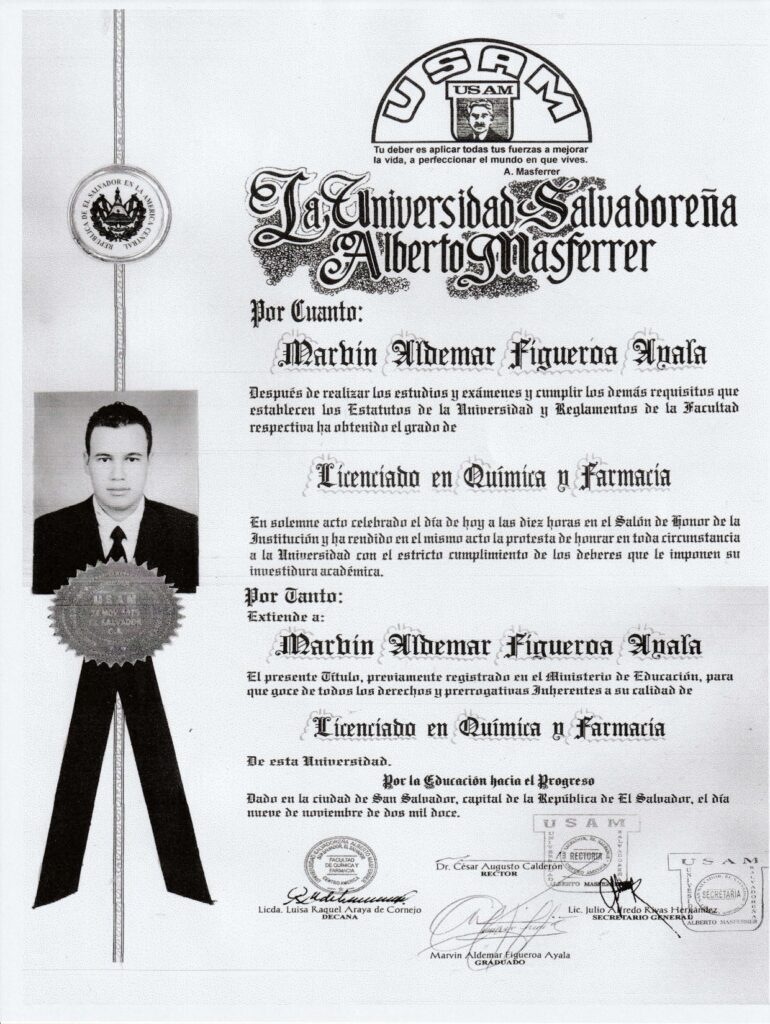 Regente de Farmacia en El Salvador